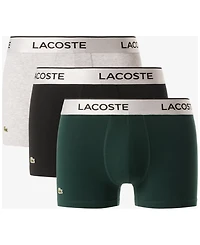 Lacoste Men's Regular-Fit Metallic Waistband Boxer Briefs, 3-Pack