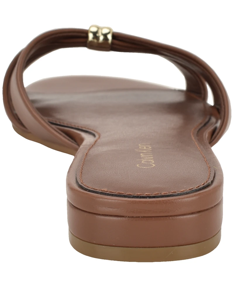 Calvin Klein Women's Petula Strappy Flat Slip-On Sandals
