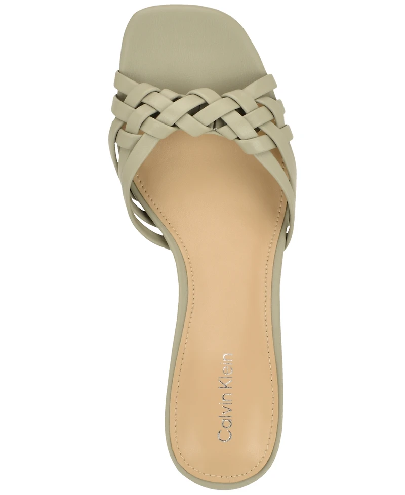 Calvin Klein Women's Wendine Woven Kitten Heel Dress Sandals
