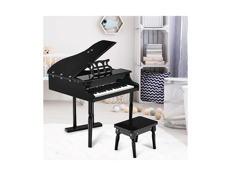 Slickblue Kids 30-Key Piano Keyboard with Bench and Music Stand