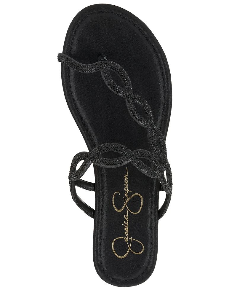 Jessica Simpson Women's Aloni Jelly Toe Ring Slip-On Flat Sandals