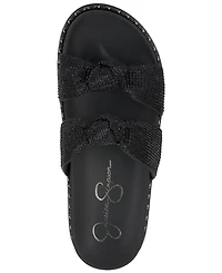 Jessica Simpson Women's Caralyna Rhinestone Knotted Footbed Sandals