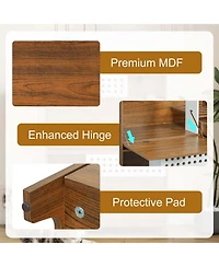 Aostirmotor Modern 2-in-1 Cat Furniture: Litter Box Cabinet & Cat House Side Table with Storage