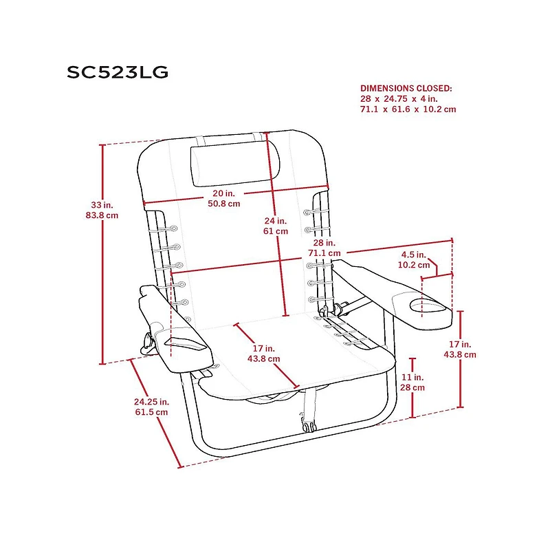 Life Is Good 4-Position Backpack Pillow And Cup Holder Beach Chair