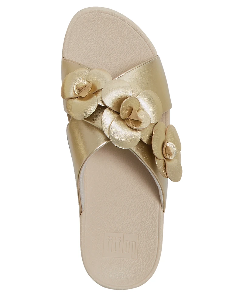 FitFlop Women's Lulu Flower Cross Slip-On Slides