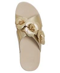 FitFlop Women's Lulu Flower Cross Slip-On Slides