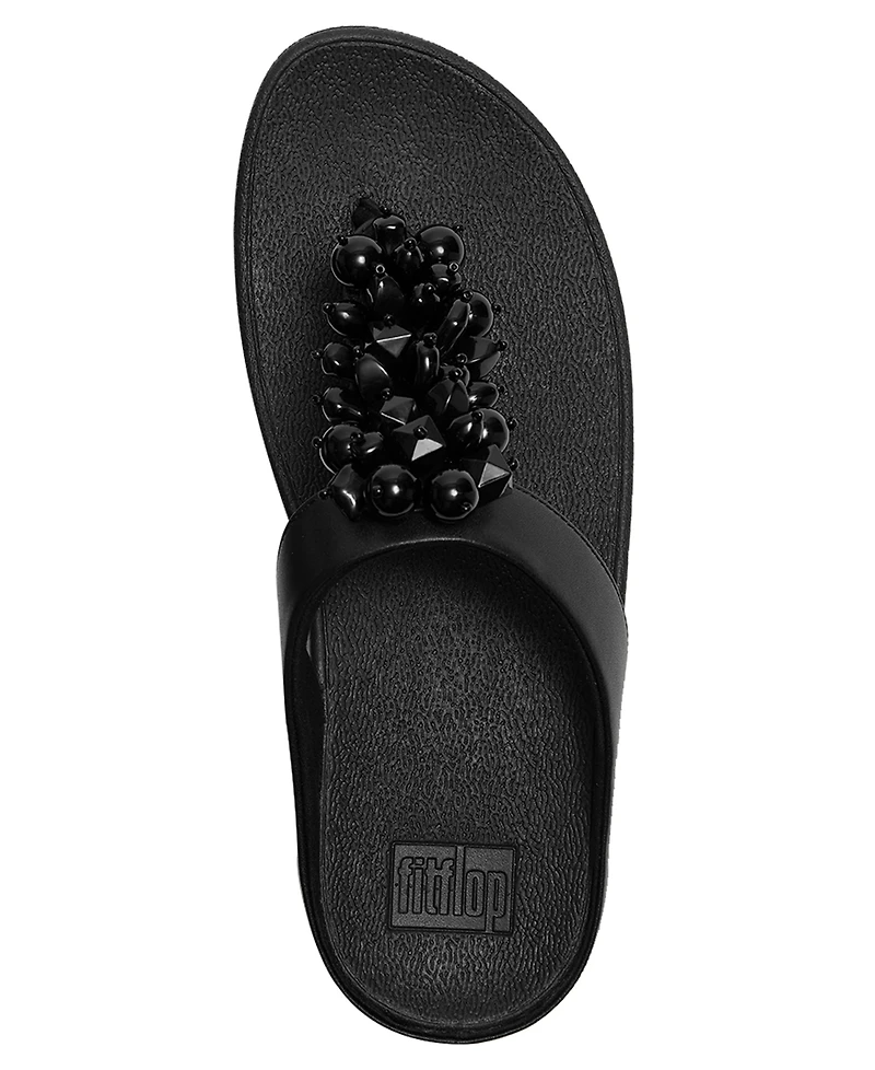 FitFlop Women's Fino Bead Cluster Toe Post Slip-On Sandals