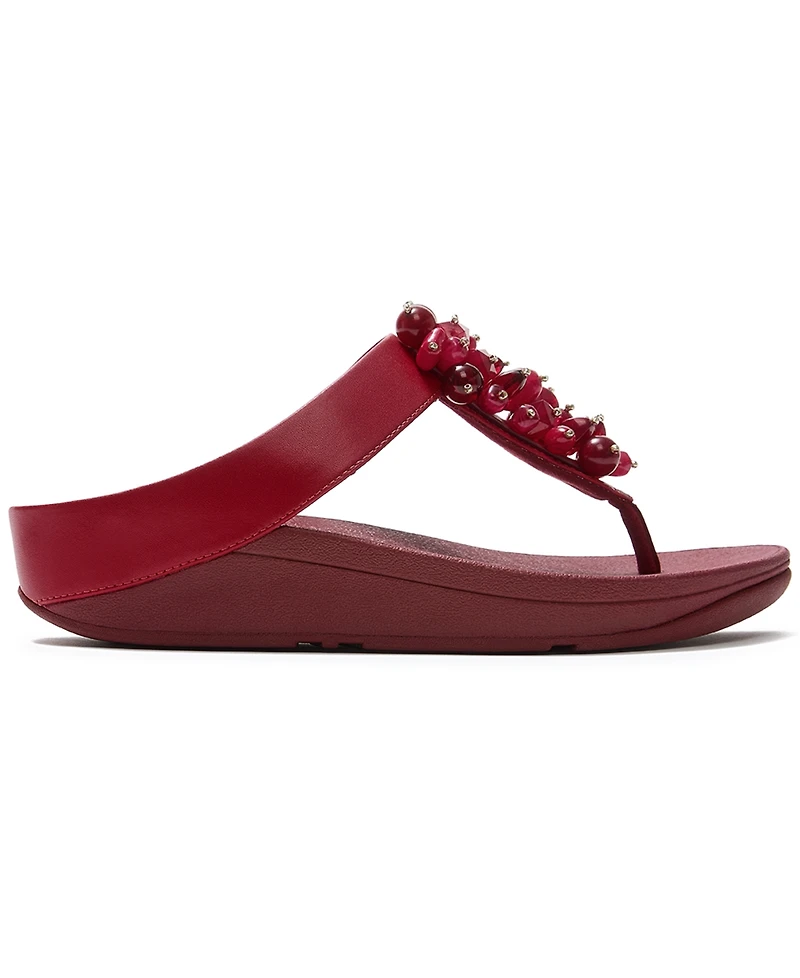 FitFlop Women's Fino Bead Cluster Toe Post Slip-On Sandals