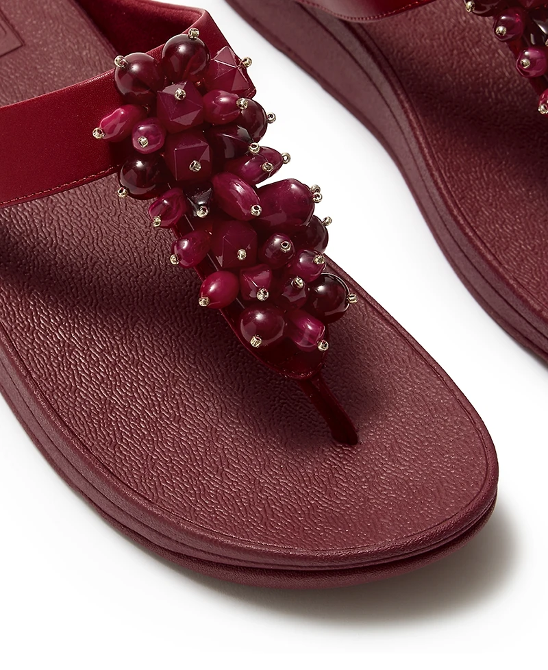 FitFlop Women's Fino Bead Cluster Toe Post Slip-On Sandals