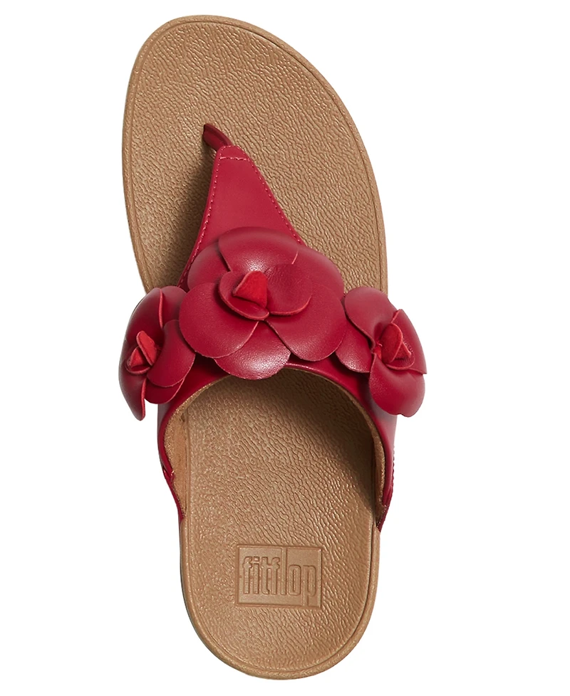 FitFlop Women's Lulu Flower Toe Post Slip-On Sandals