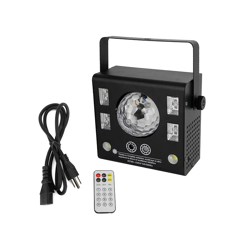 Artudatech 50W Party Light, 4-in-1 Magic Ball, Laser, Strobe & Uv Effects with Dmx Control