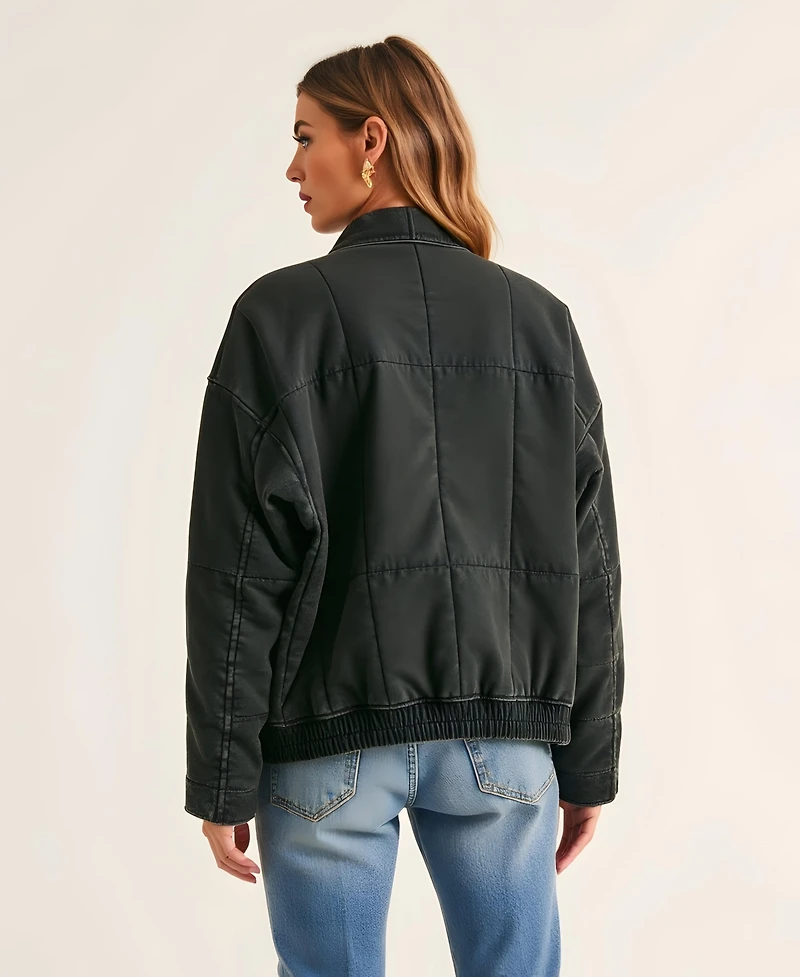 Modenaire Women's Erica Quilted Zip-Up Jacket