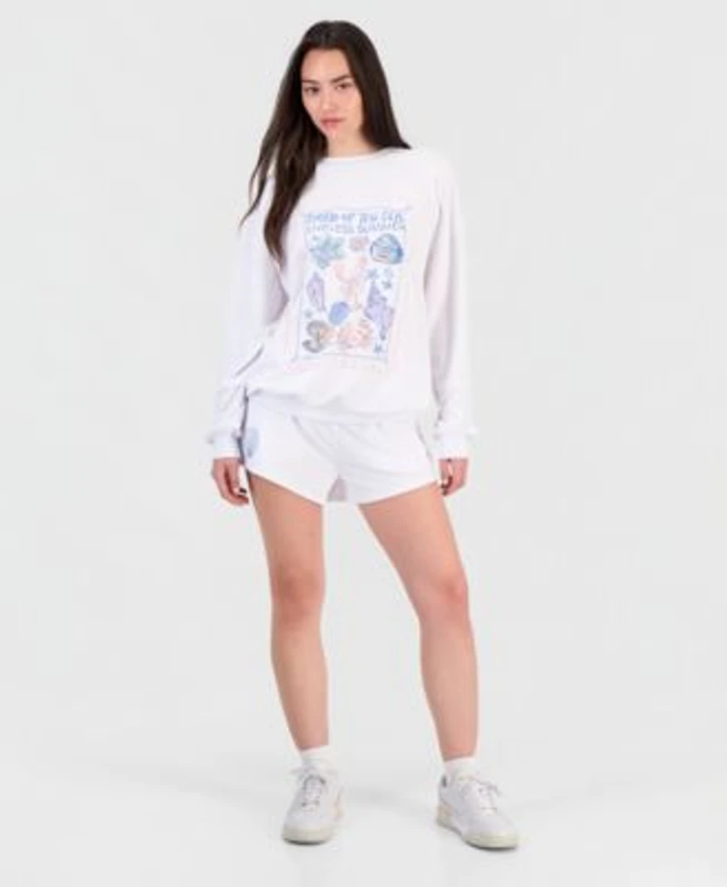 Rebel Veil Juniors Beaded Graphic Print Sweatshirt French Terry Shorts