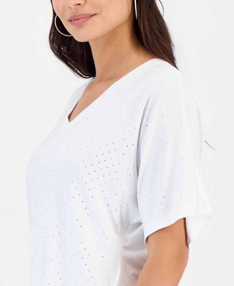 I.n.c. International Concepts Women's Embellished Dolman-Sleeve Top, Macy's Exclusive