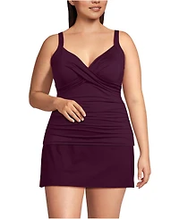 Lands' End Plus Ddd-Cup Sweetheart Wrap Underwire Tankini Top