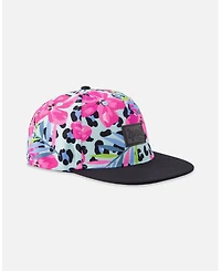 Deux par Deux Girl Cap Floral and Leopard Print