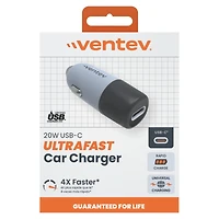 Ventev 20W ultrafast Usb-c Universal Charger delivers fast, reliable charging for your devices wherever you go.