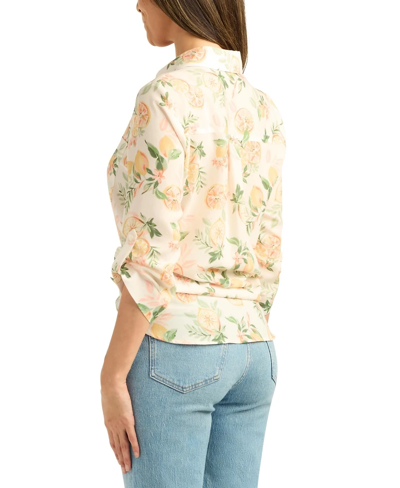 Bcx Women's Printed Button-Up Shirt