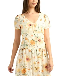 Bcx Women's Textured V-Neck Top