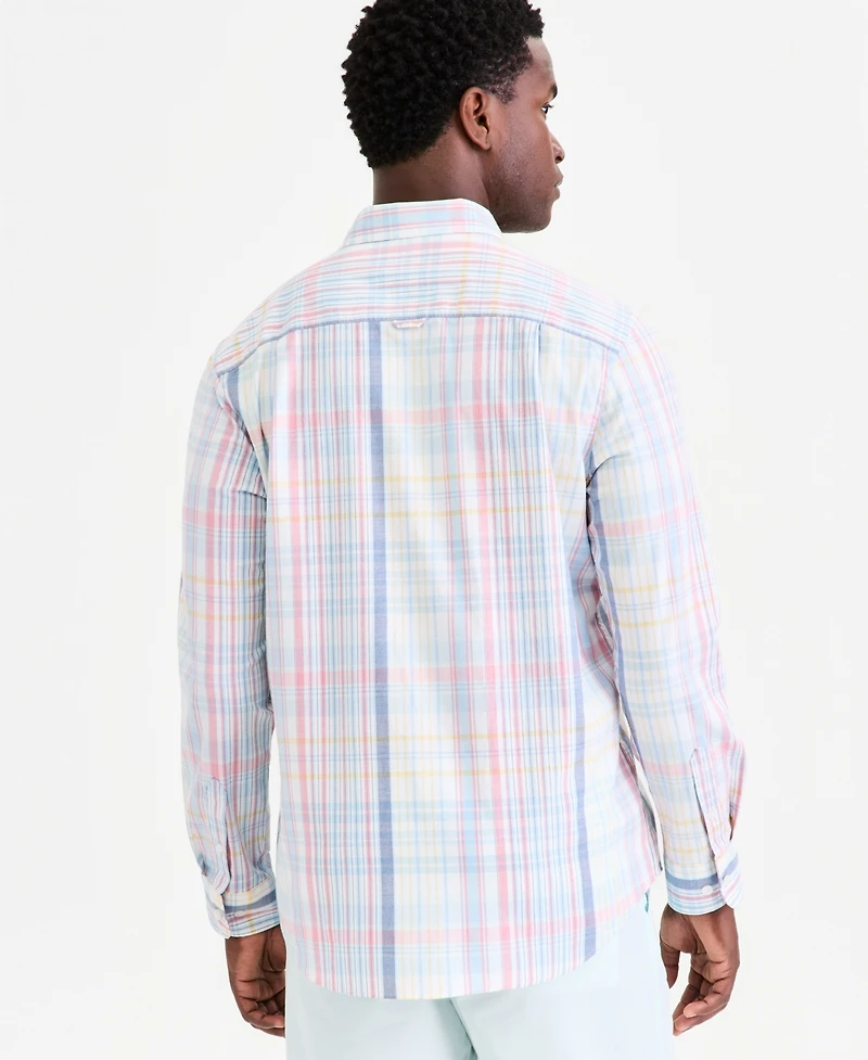 Club Room Men's Long-Sleeve Printed Oxford Shirt, Macy's Exclusive - Ox Lordy Plaid Yd