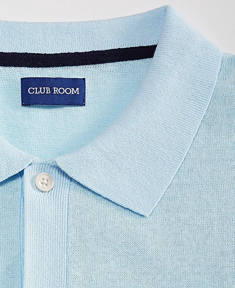 Club Room Men's Short-Sleeve Linen and Cotton Button Sweater Polo Shirt, Macy's Exclusive