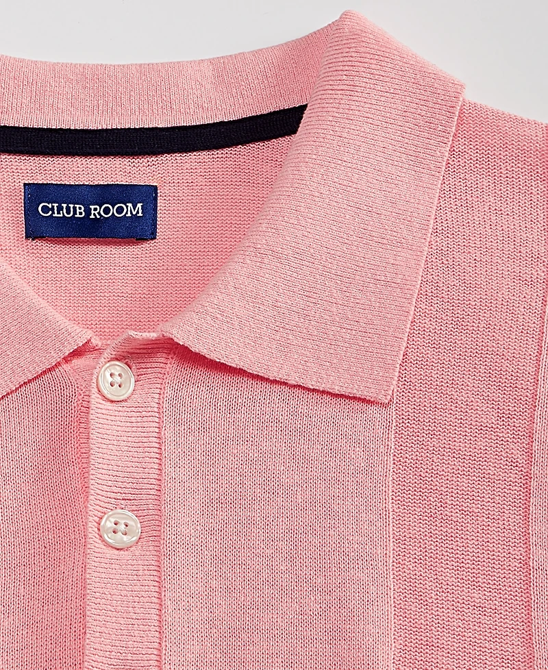 Club Room Men's Short-Sleeve Linen and Cotton Engineer Sweater, Macy's Exclusive