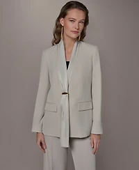 Donna Karan New York Women's Draped Necktie Fitted Blazer