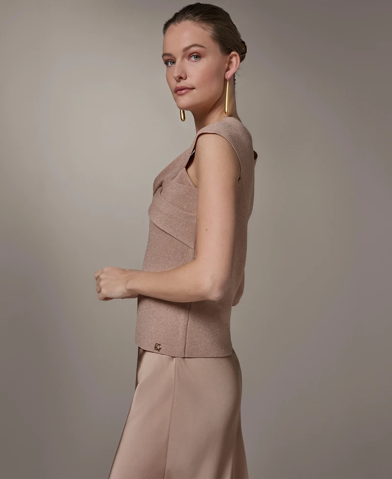 Donna Karan New York Women's Criss Cross V-Neck Sweater