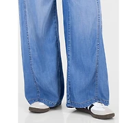 Celebrity Pink Juniors' Light-Weight Wide-Leg Drawstring Jeans
