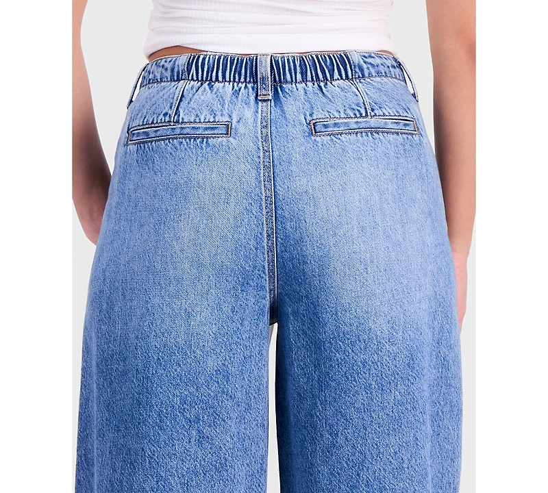 Celebrity Pink Juniors' Drawstring-Waist Wide-Leg Jeans
