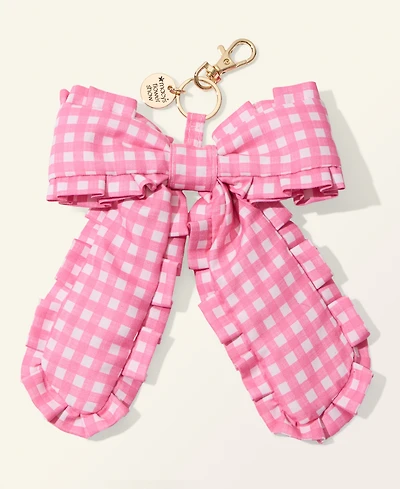 Macy's Flower Show Oversized Pink Gingham Bow Bag Charm, Macy's Exclusive