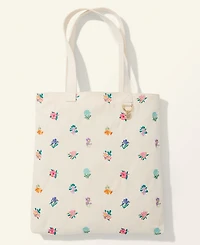 Macy's Flower Show Scattered Flower Embroidery Farmers Market Tote Bag, Macy's Exclusive