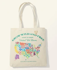 Macy's Flower Show U.s. Flower Map Farmers Market Tote Bag, Macy's Exclusive