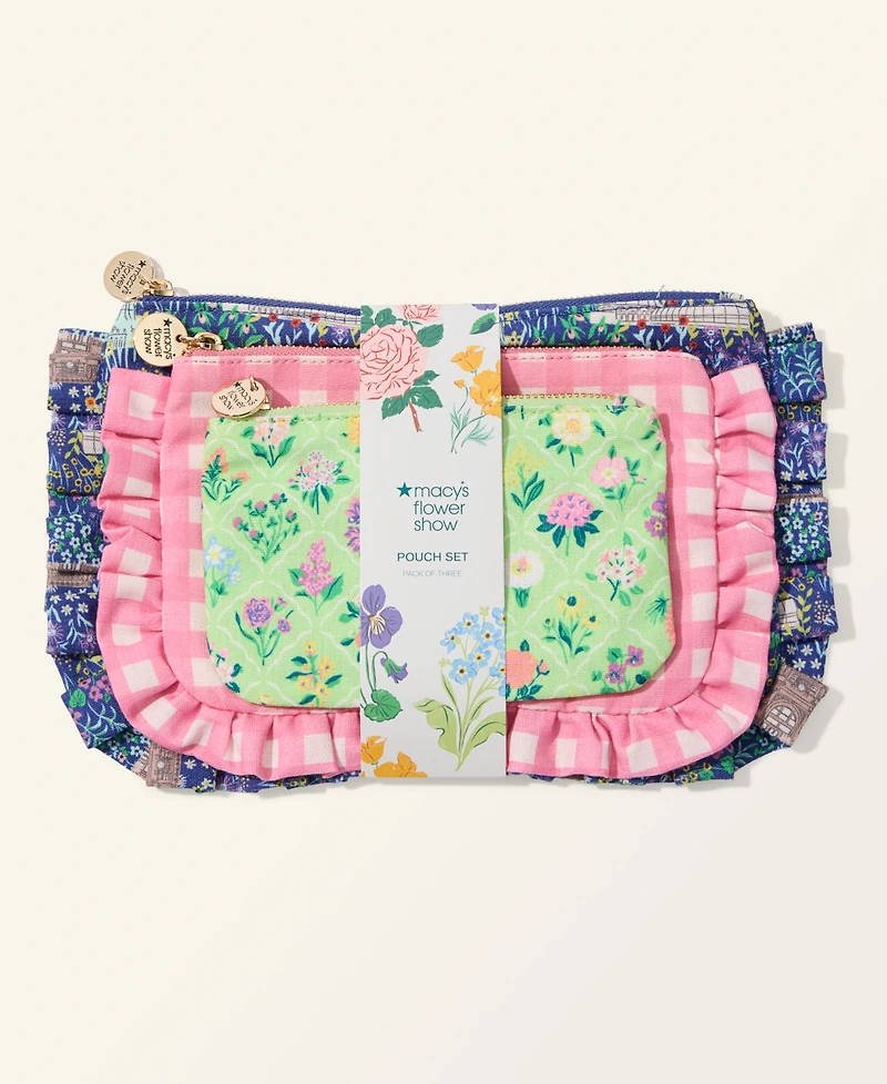 Macy's Flower Show Assorted Zippered Pouches, Set of 3, Macy's Exclusive
