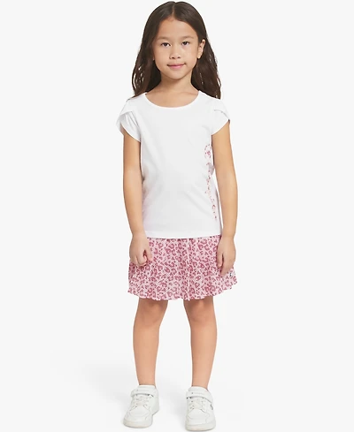 Champion Girls' 4-6X Short-Sleeve T-Shirt and Skort, 2-Piece Set
