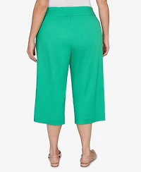 Alfred Dunner Plus Resort Living Smooth Waist Easy Pull- On Capri Pants