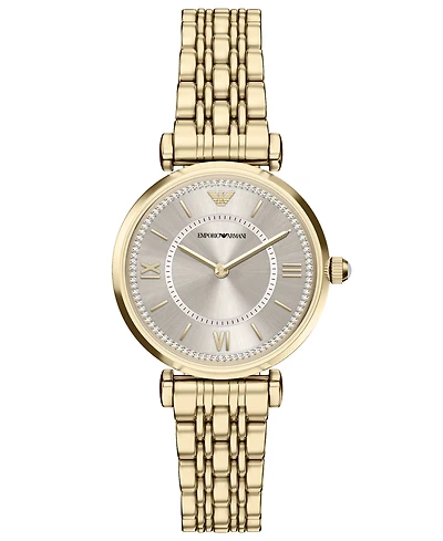 Emporio Armani Women's Quartz Two-Hand Gold Stainless Steel Watch, 32mm