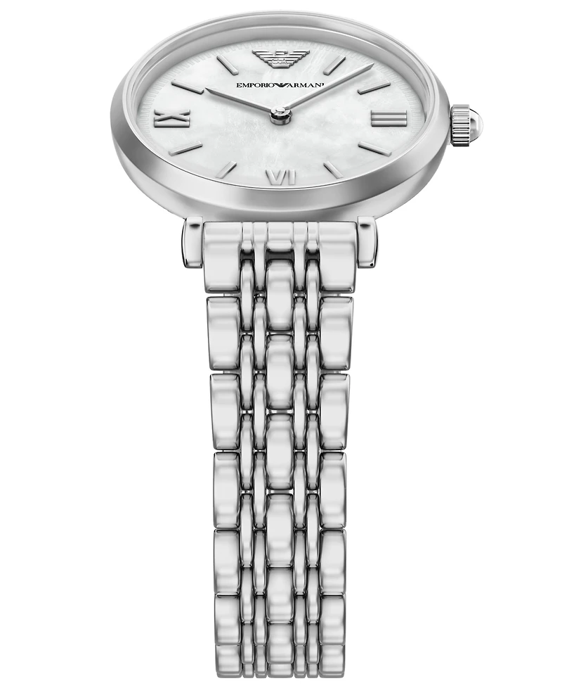 Emporio Armani Women's Quartz Two-Hand Silver Stainless Steel Watch, 28mm