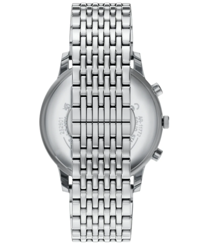 Emporio Armani Men's Quartz Chronograph Silver Stainless Steel Watch, 42mm