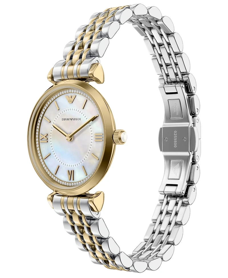 Emporio Armani Women's Quartz Two-Hand Two-Tone Stainless Steel Watch, 32mm