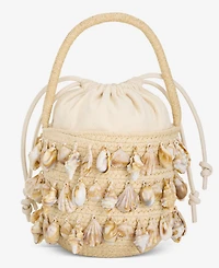 I.n.c. International Concepts Shell Embellished Straw Bucket Bag, Macy's Exclusive