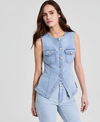 And Now This Women's Denim Sleeveless Flyaway Vest, Macy's Exclusive