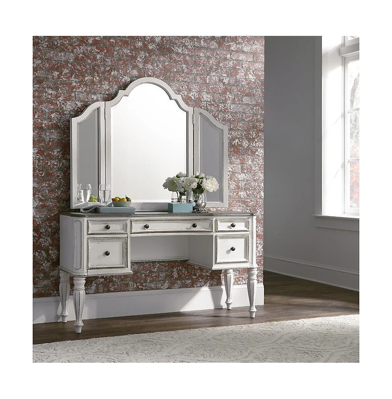 Liberty Furniture Industies, Inc Magnolia Manor 3 Piece Vanity Set in Antique White