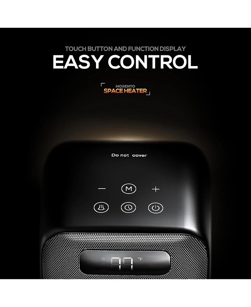 Morento Space Heater, 1500W Electric Heater for Indoor Use, Desk Heater with Heating and Fan Modes with Thermostat