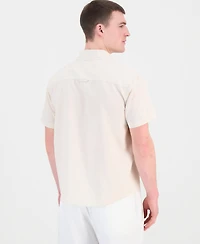 Sun + Stone Men's Garment Dyed Linen Blend Hero Shirt, Macy's Exclusive