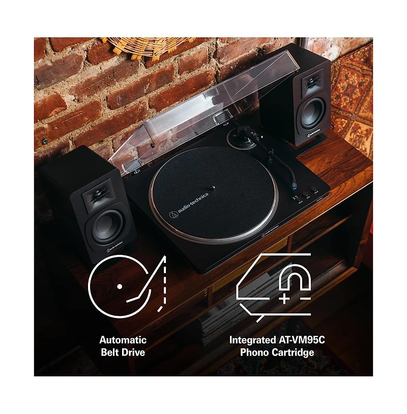Audio-Technica At-LP7X Manual Belt Drive Turntable with At-VM95E Mm Cartridge