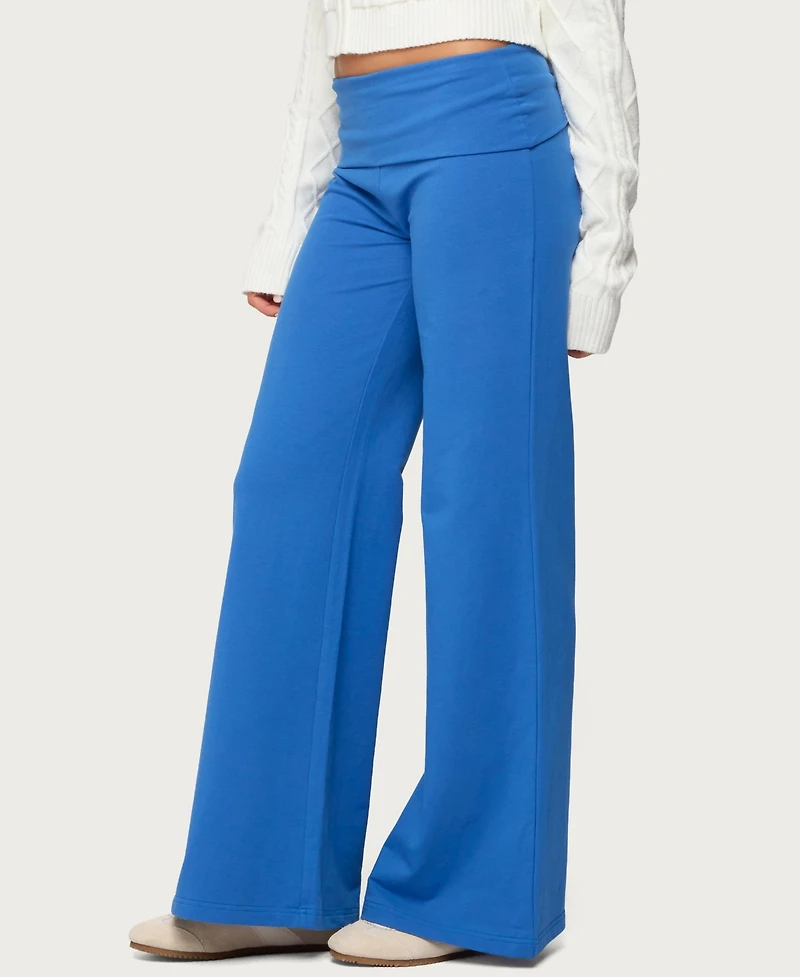 Edikted Women's Wide Leg Fold Over Pants
