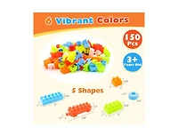 Slickblue 150-Piece Toddler Building Blocks Stem Montessori Toy Set