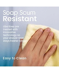 LiBa Shower Curtain Liner Waterproof Weighted with Magnets and Rings