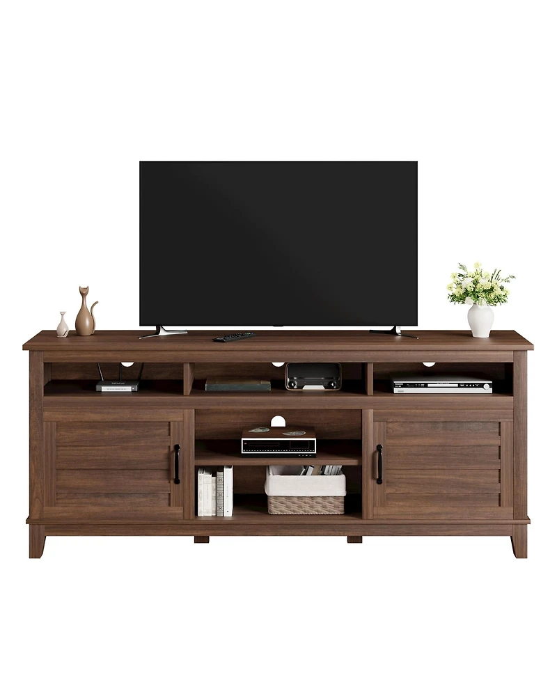 gaomon Tv Stand, Entertainment Center with Adjustable Shelves, Farmhouse Tv Stand with Cabinet Doors,for Living Room